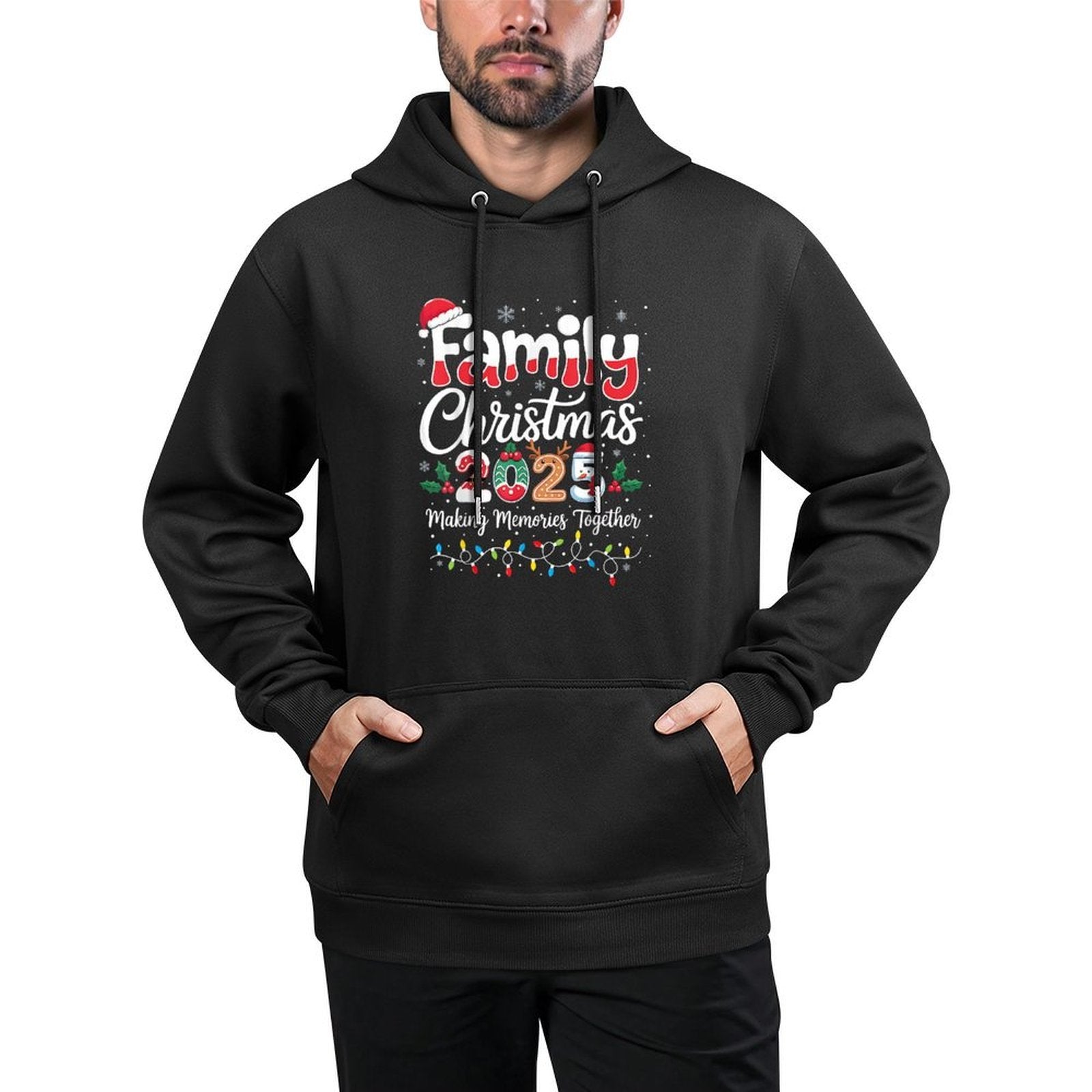 Family Christmas 2025 Matching Outfit Xmas Squad Santa Machine Washable Hoodie