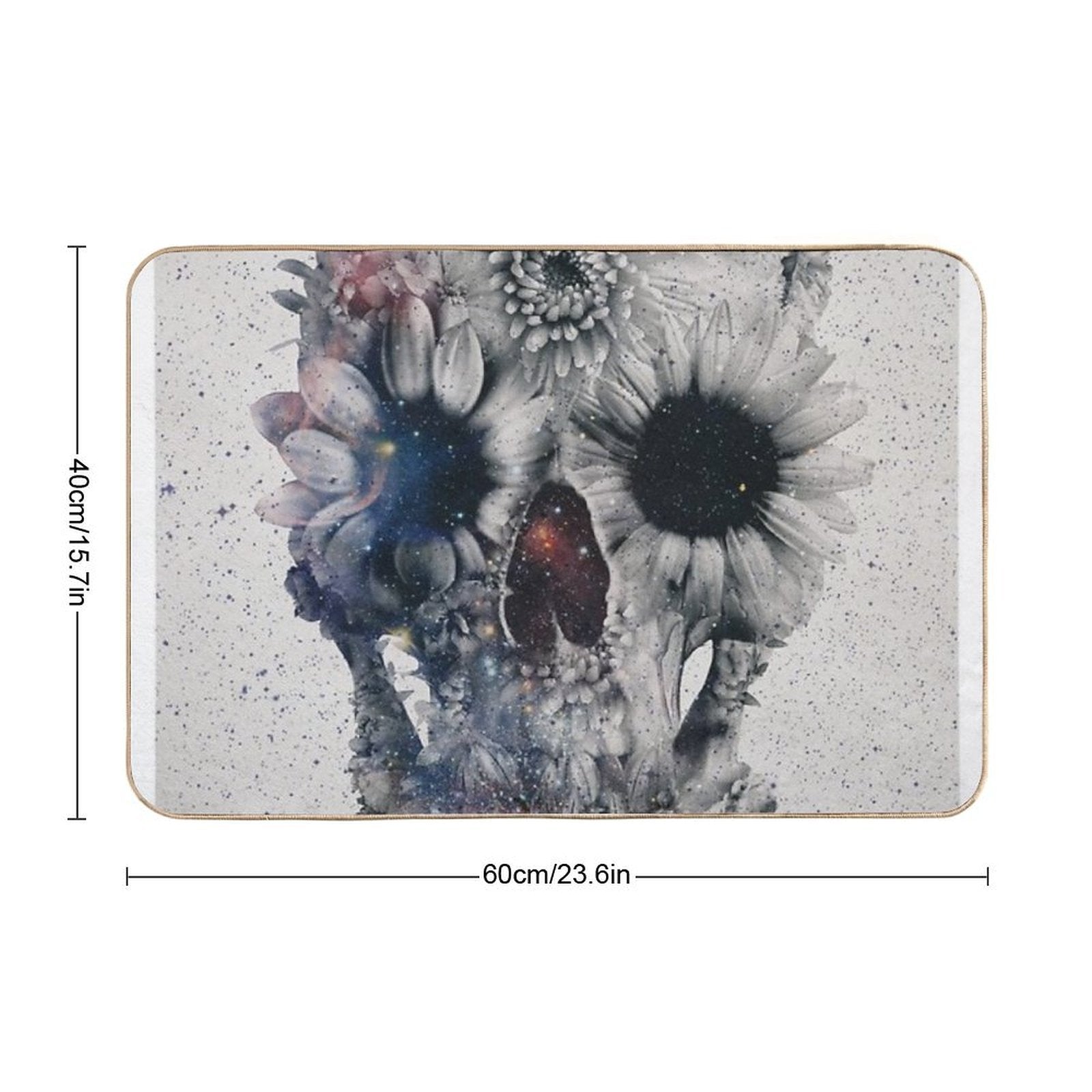 Floral Skull 2  Non-Slip Bath Mat