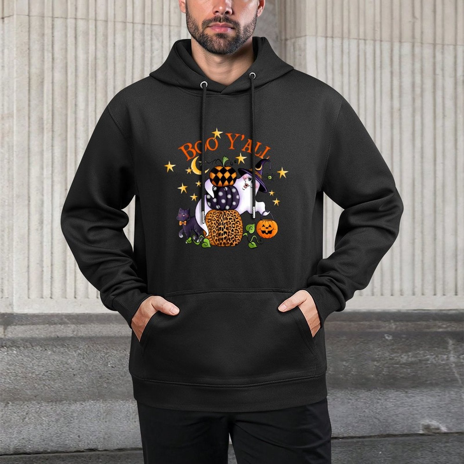 Boo YAll Ghost Halloween Breathable Fabric Hoodie
