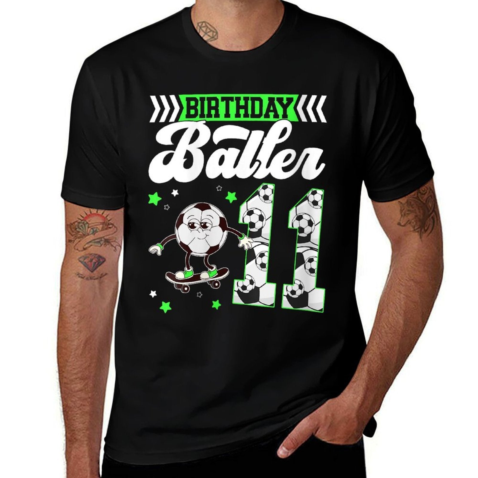 Womens 11th Soccer Birthday Party Eleven Year Old Soccer Player Comfortable T-Shirt