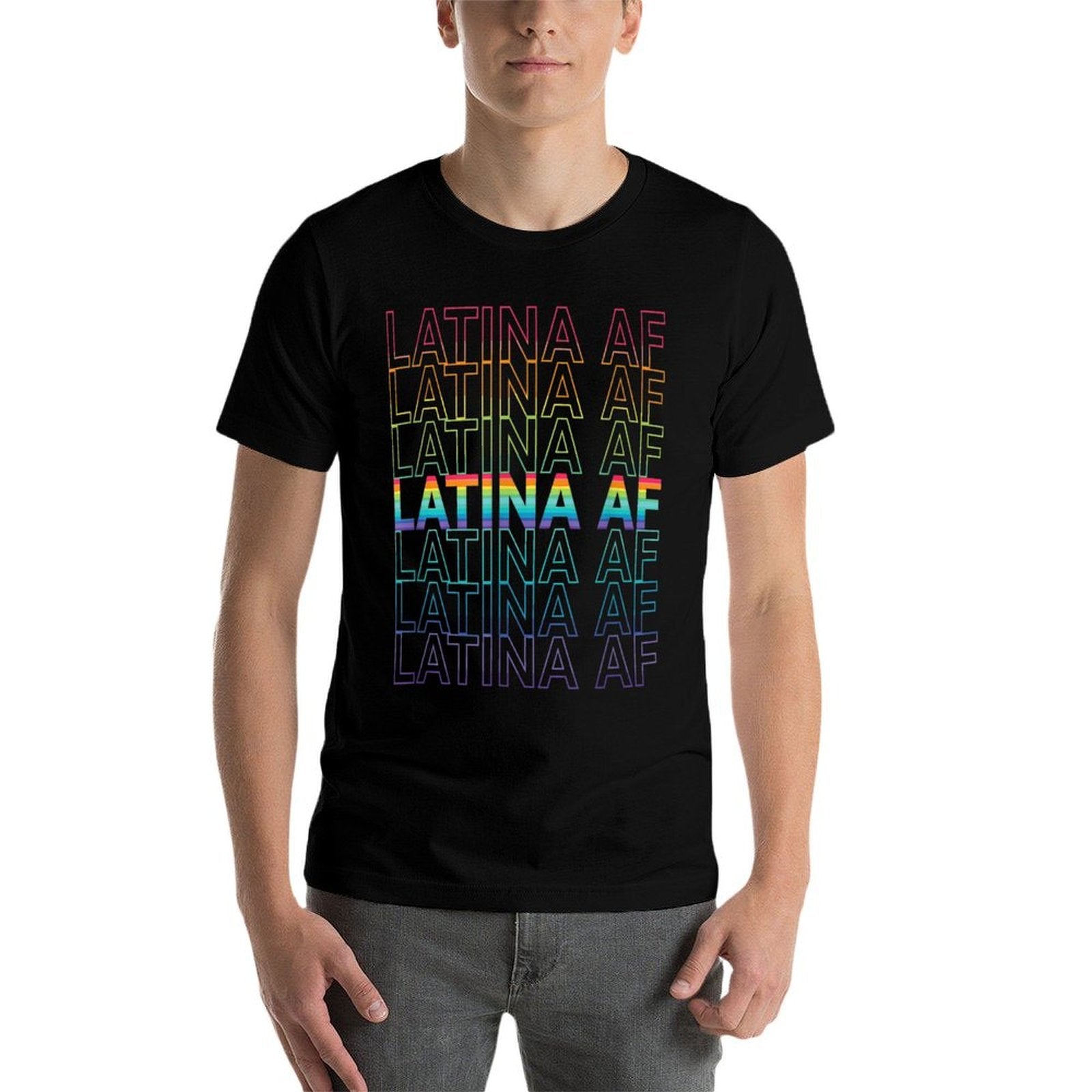Latina AF LGBTQ Gay Pride Rainbow Design  Graphic-printed T-Shirt