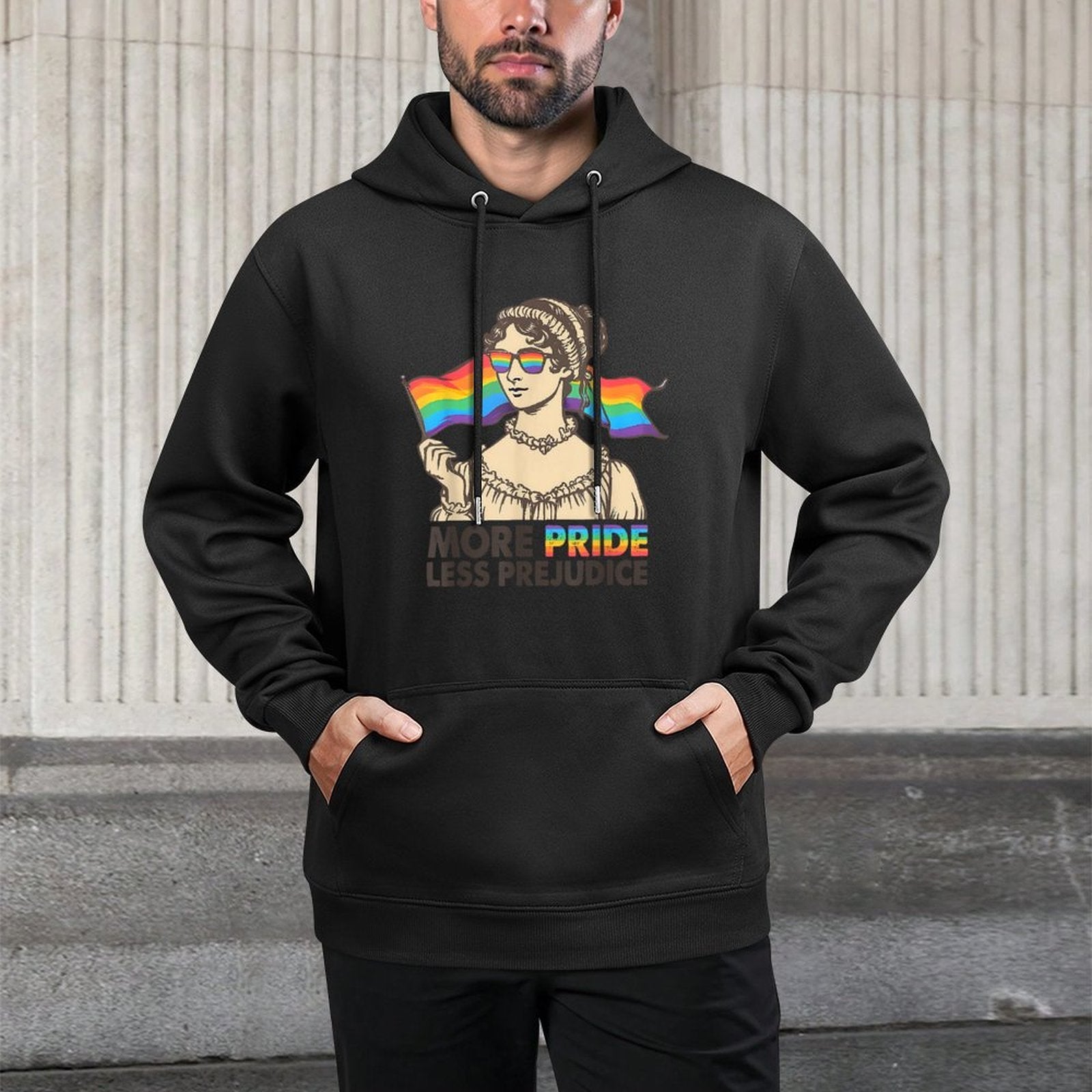 More Pride Less Prejudice Pride Month LGBTQ Gay Lesbian Unisex Design Hoodie
