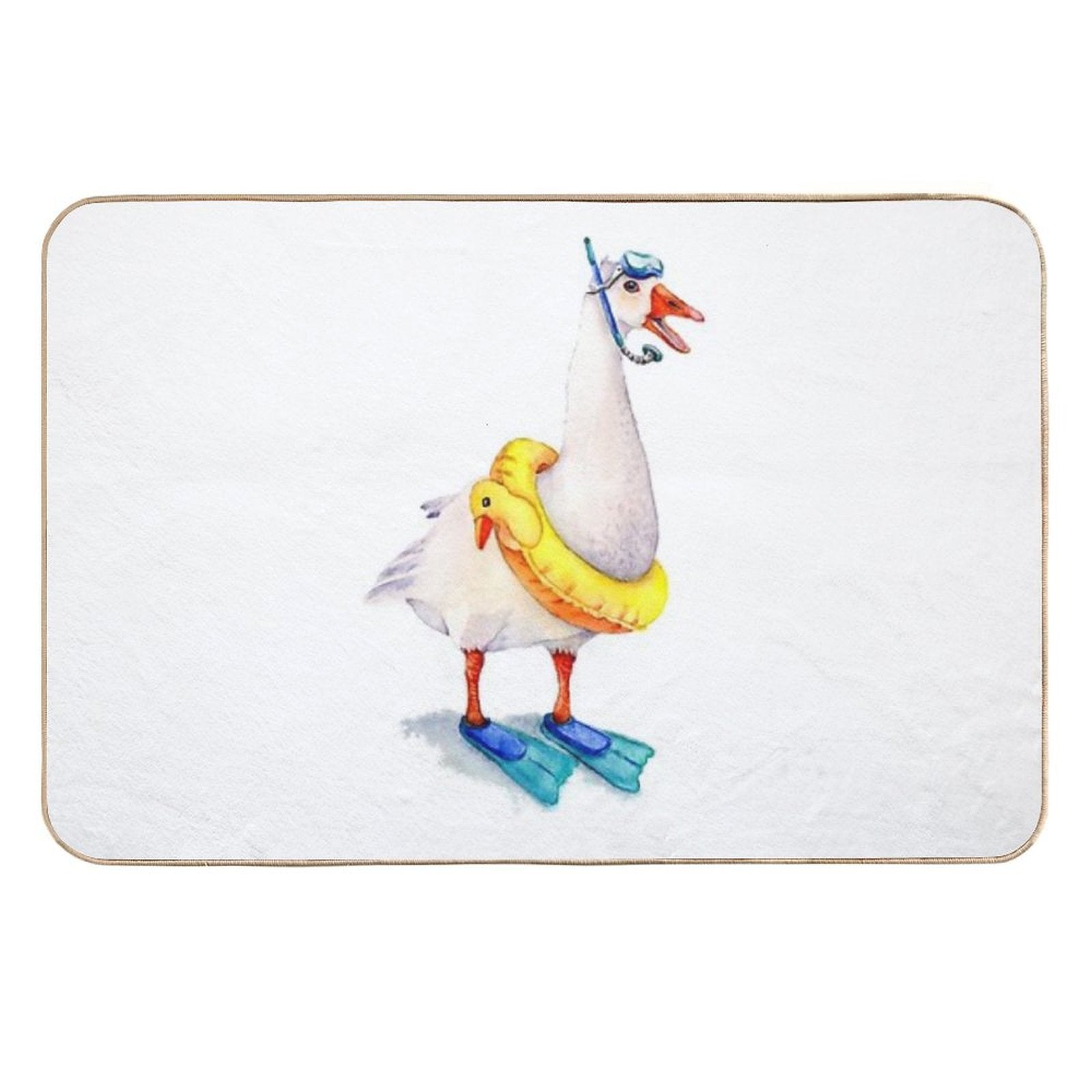 Snorkeling Goose  Absorbent Bath Mat