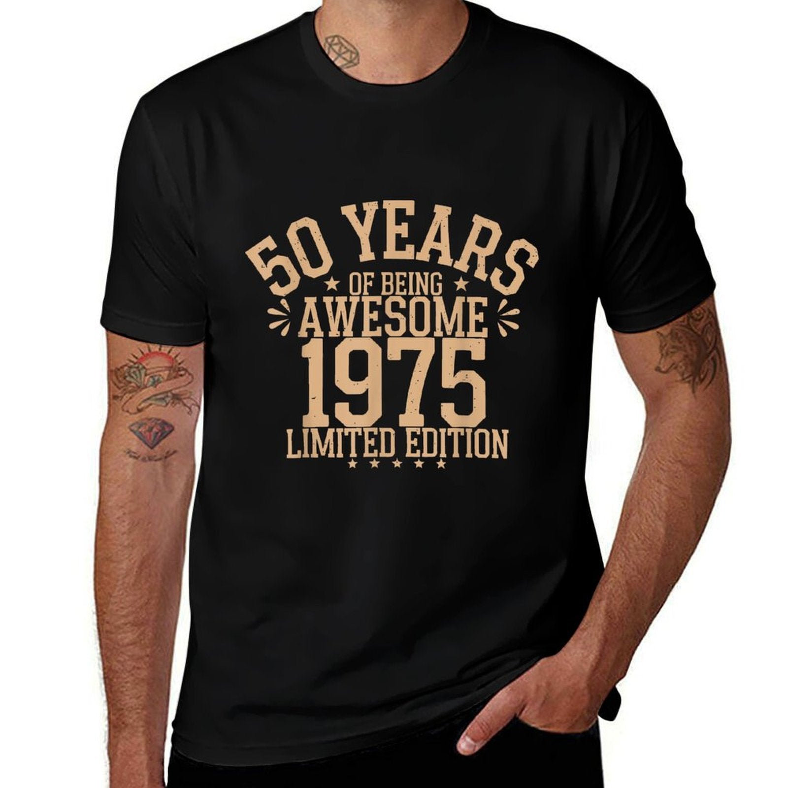 50 Year Birthday Decorations Men Gag 50yr 1975 50th Birthday  Trendy Pattern T-Shirt