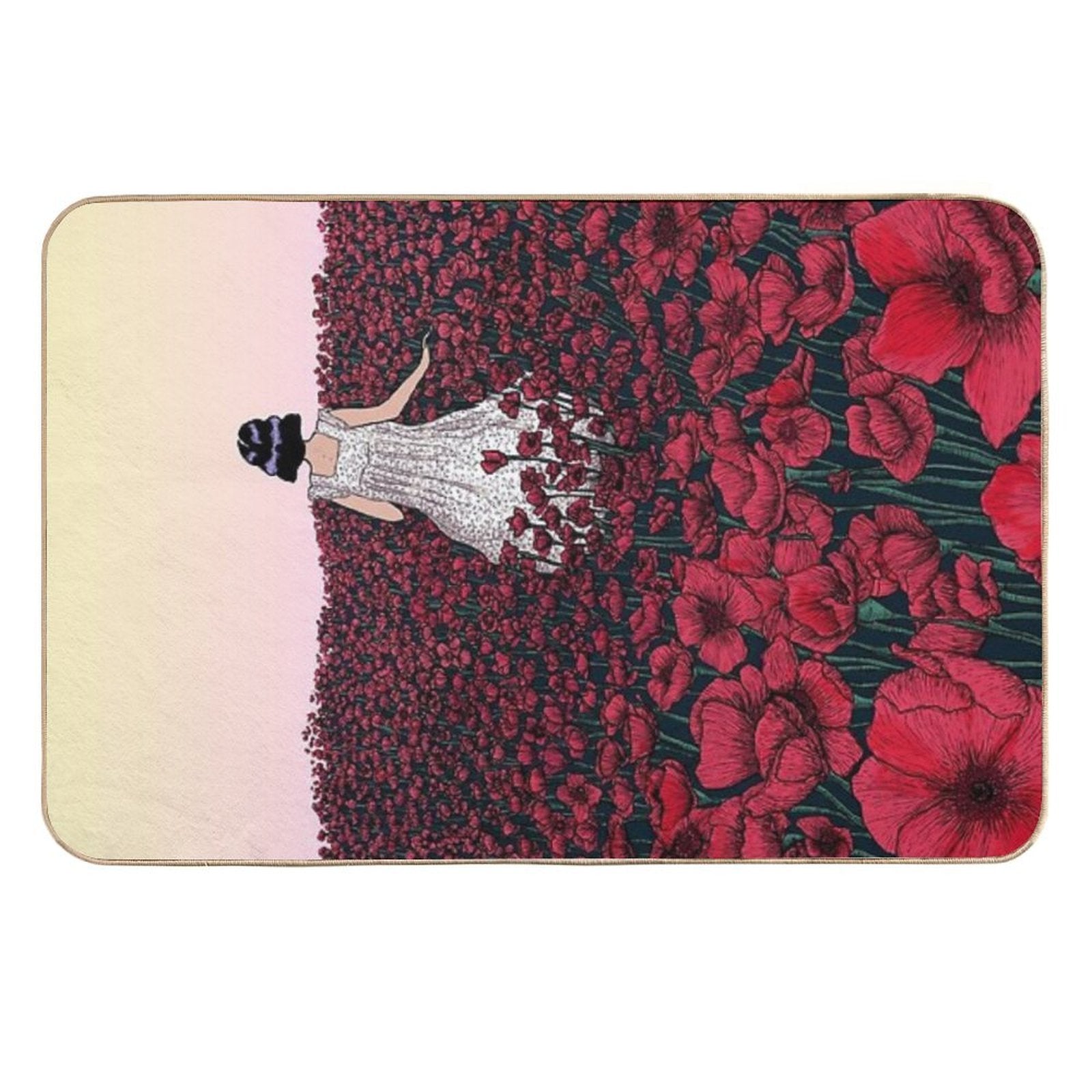 Field of Poppies  Coloured Version  Pet-Safe Bath Mat
