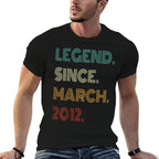 13 Years Old Legend Since March 2012 13th Birthday  Polyester Blend T-Shirt