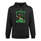 Weed Stoner Cannabis Witch Halloween Burn Blunts Not Witches Kangaroo Pocket Hoodie