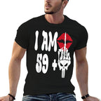 I Am 59 Plus One Middle Finger Skeleton Funny 50th Birthday  Breathable T-Shirt