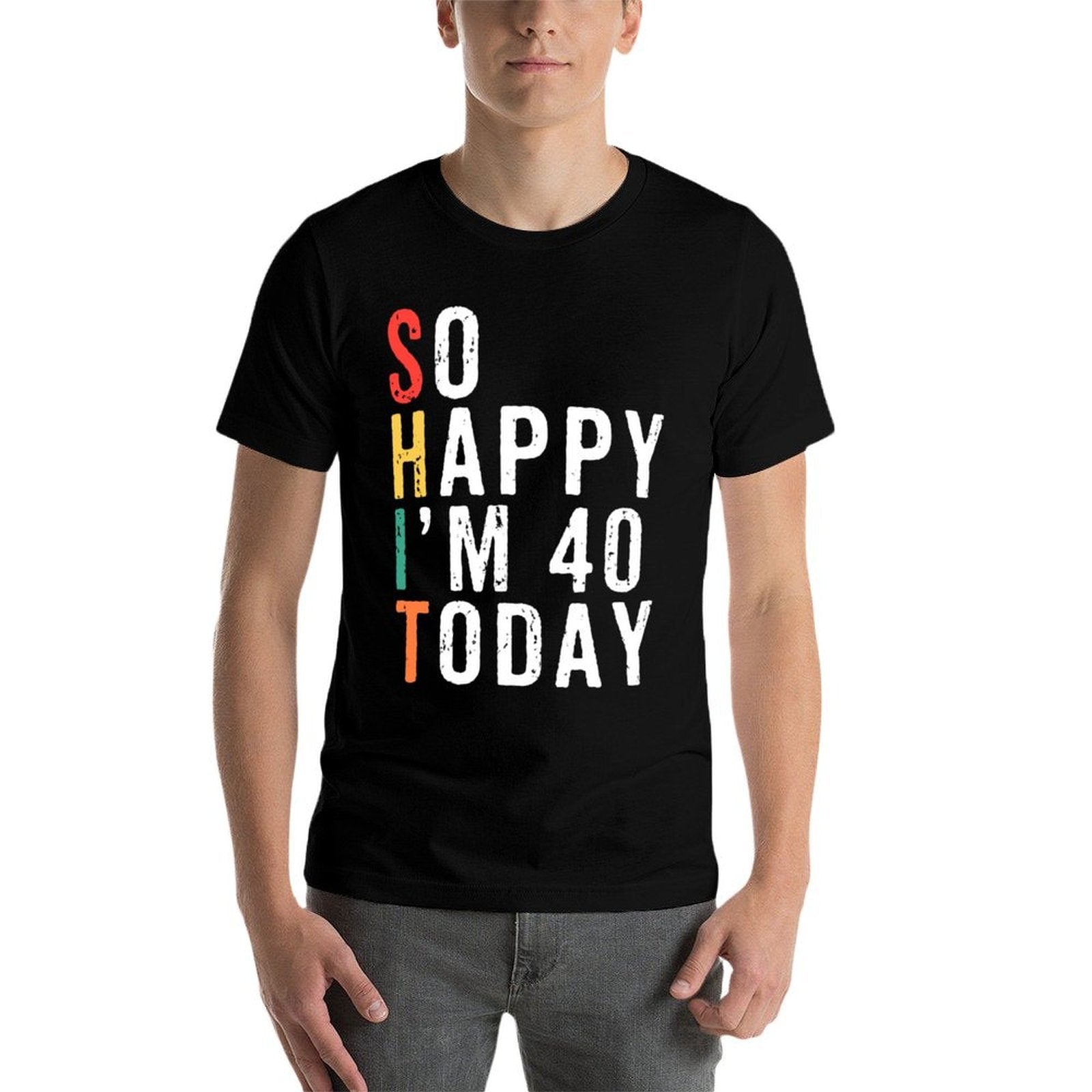 40th Birthdays For Her Gift  Heathered Texture T-Shirt