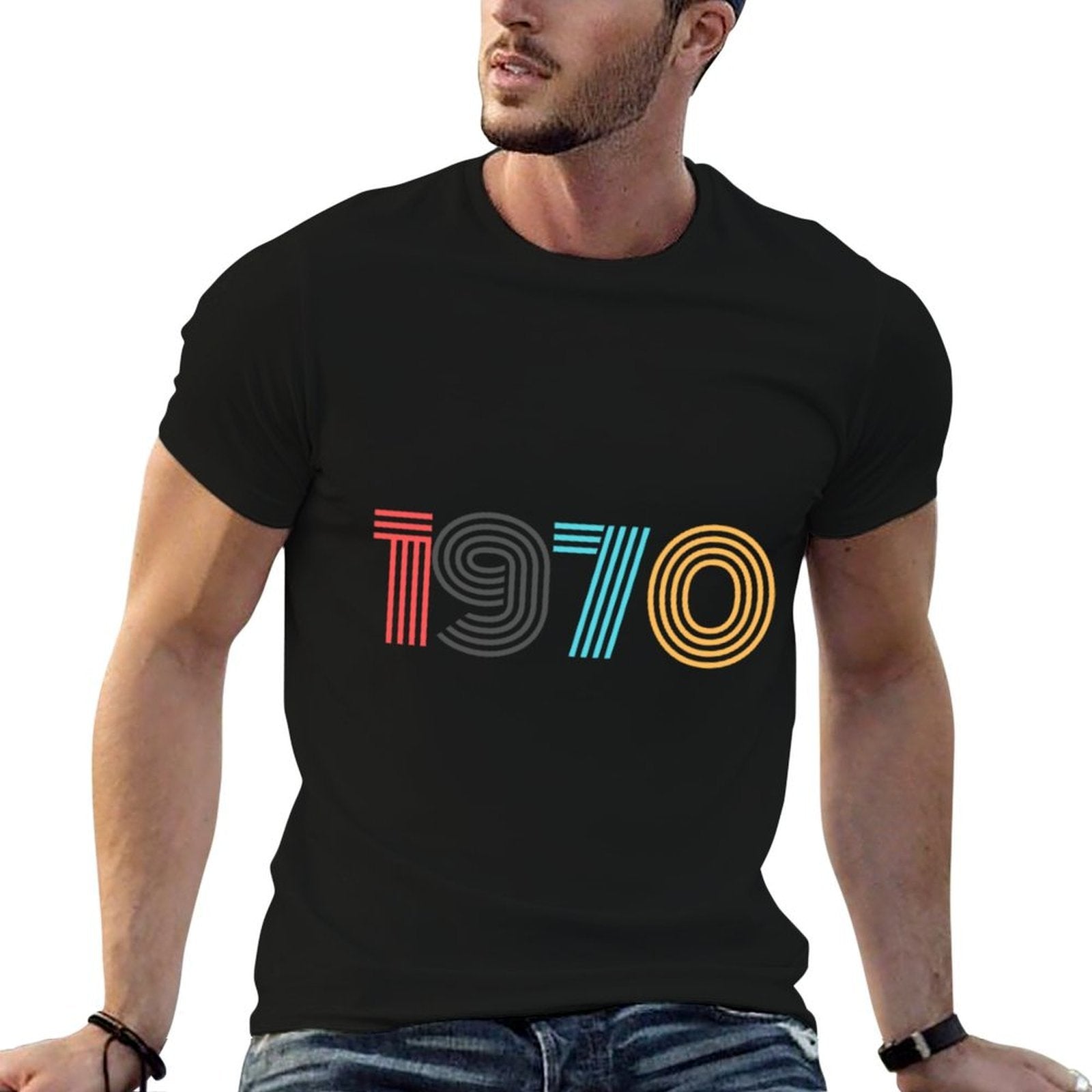 50th Birthday Retro 1970 for Her And Him Funny Saying  Moisture-wicking T-Shirt