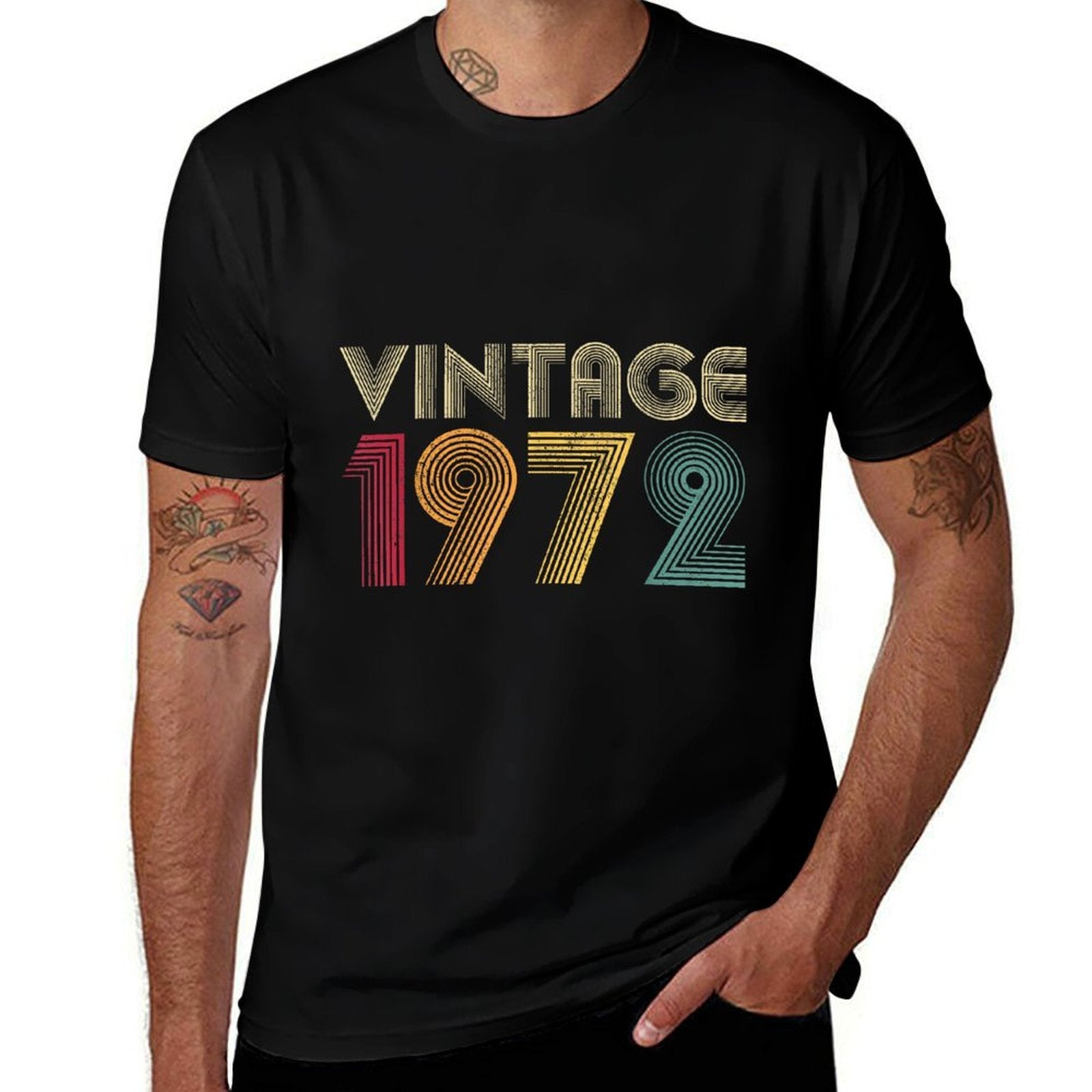 50th Birthday Gift For Men Women 1972 Vintage Retro Best Of  Versatile T-Shirt