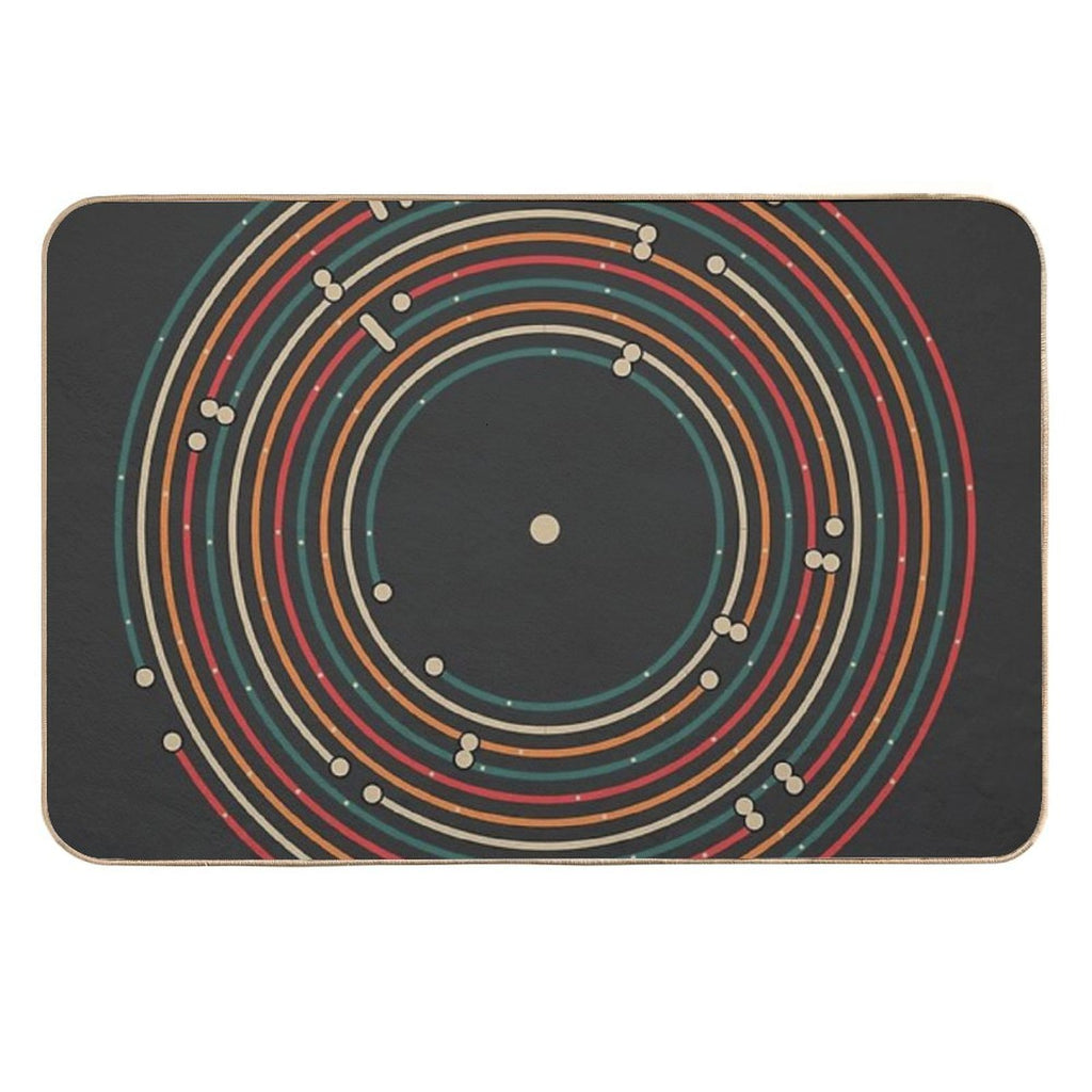Vinyl Music Metro Record Map Labyrinth  Toxin-Free Bath Mat