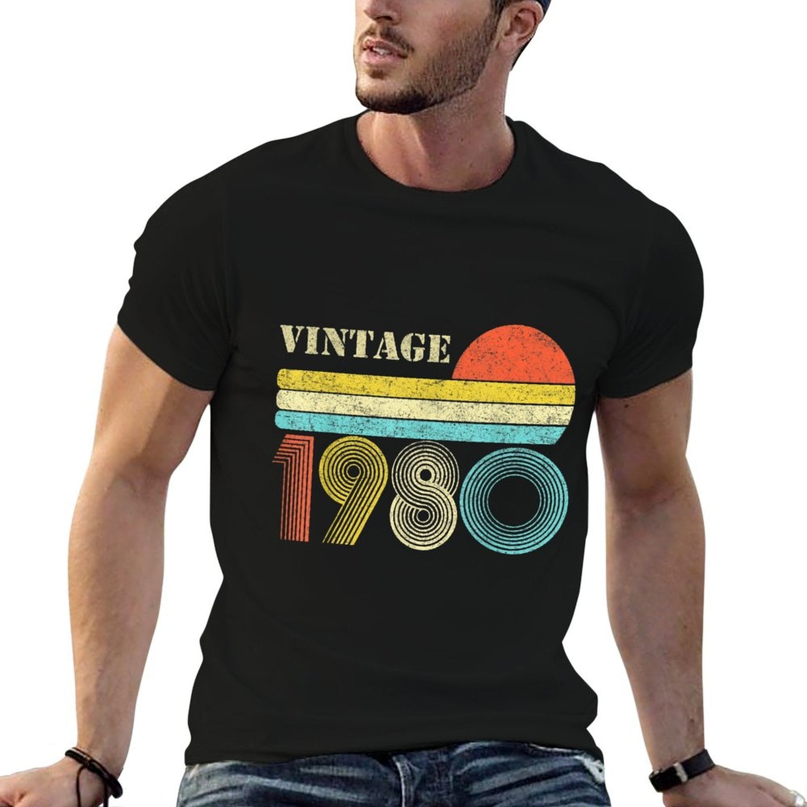 1980 40th Birthday Gift Vintage Retro Men Women 40 Years Old  Lightweight T-Shirt