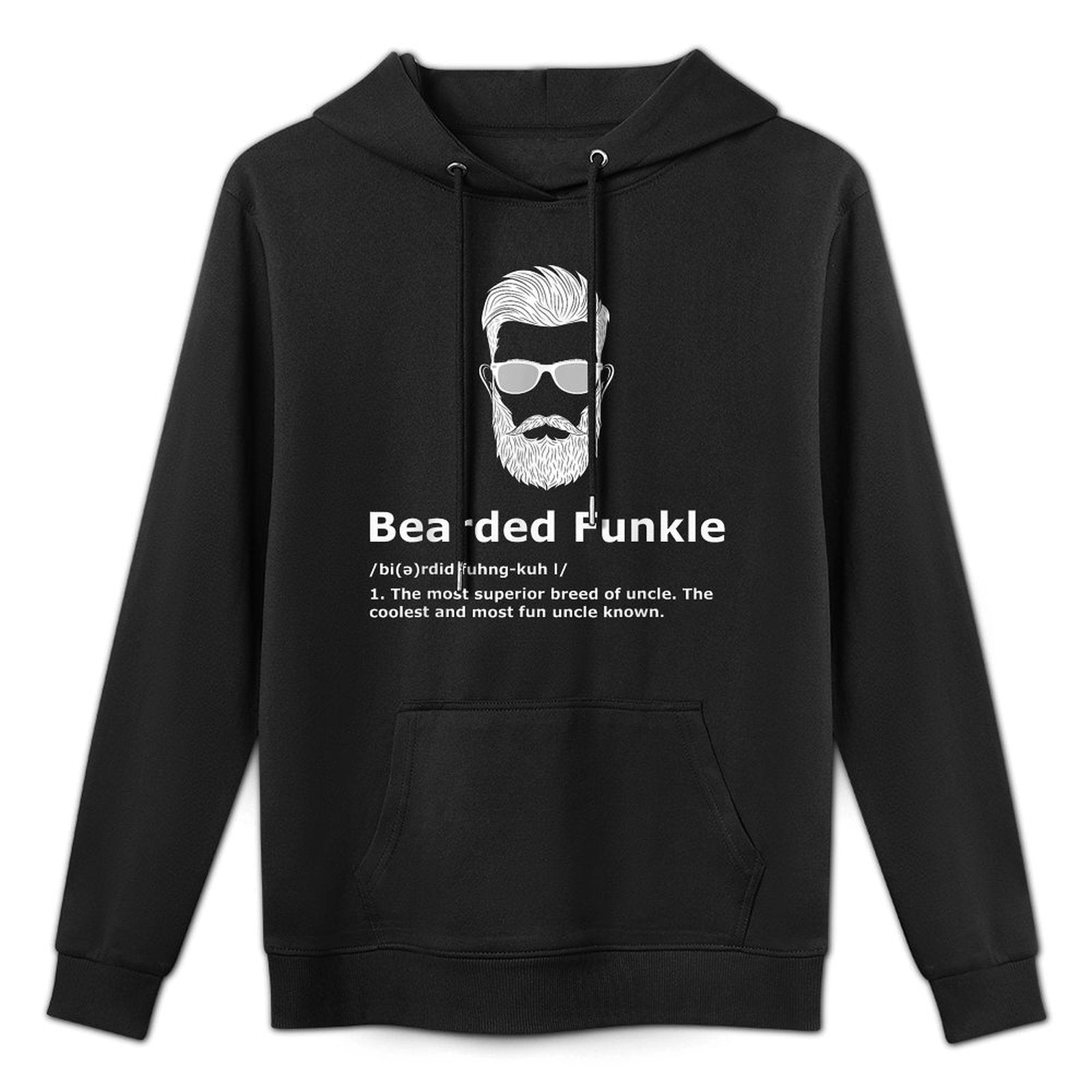 333 Creations Mens Black Bearded Funkle Funny Uncle Definition Shape Retention Hoodie