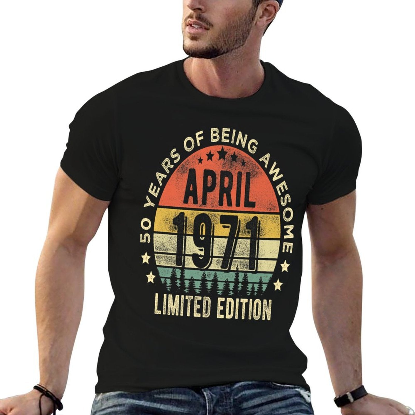 50 Year Old April 1971 Limited Edition 50th Birthday Premium  Versatile T-Shirt