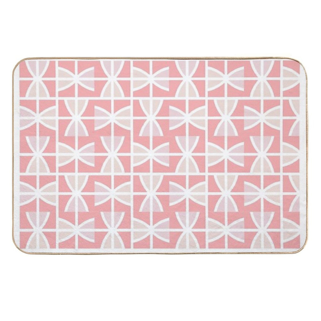 Pink Geometric Pattern.  Versatile Bath Mat