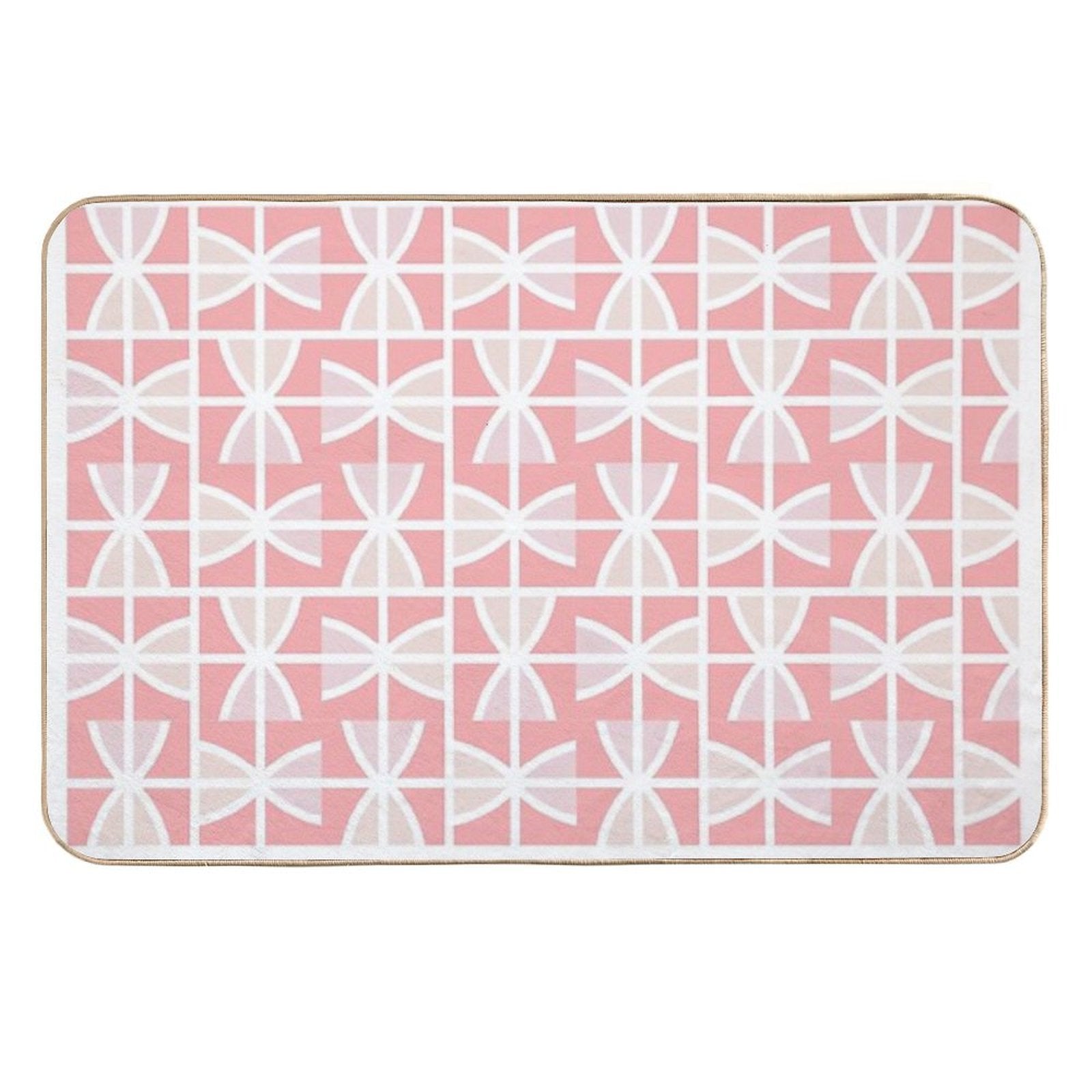 Pink Geometric Pattern.  Versatile Bath Mat