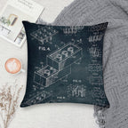 1958 Toy Building Brick Soft Washable Throw Pillow