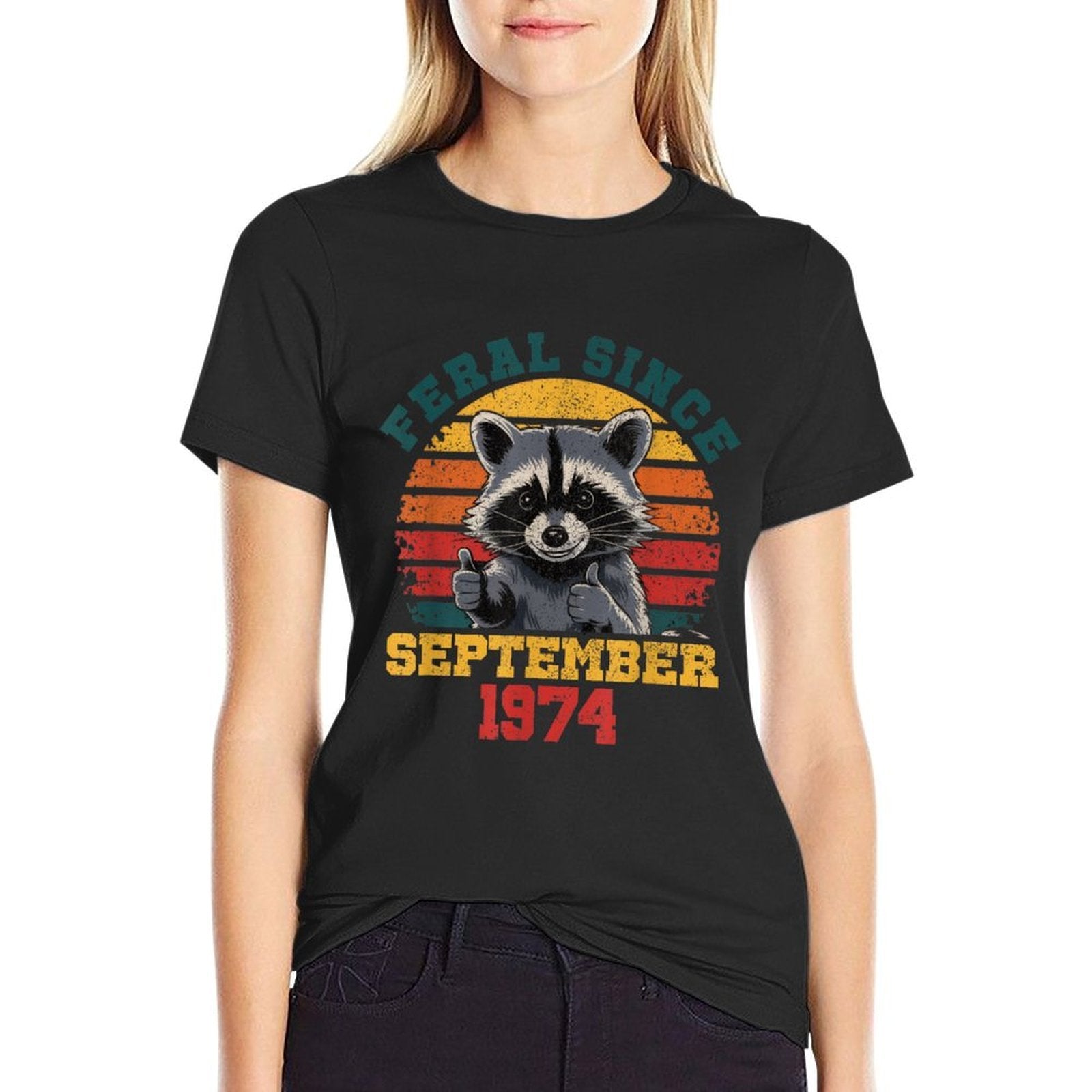 50 Years Old Feral Since September 1974 50th Birthday  Lightweight T-Shirt