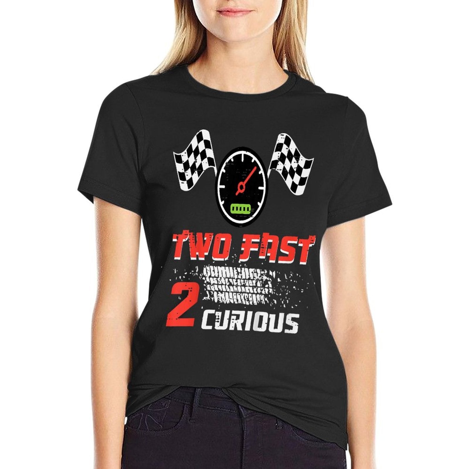 2nd Birthday Two Fast 2 Curious Funny Boys Girls Kid Toddler  Stretchy T-Shirt