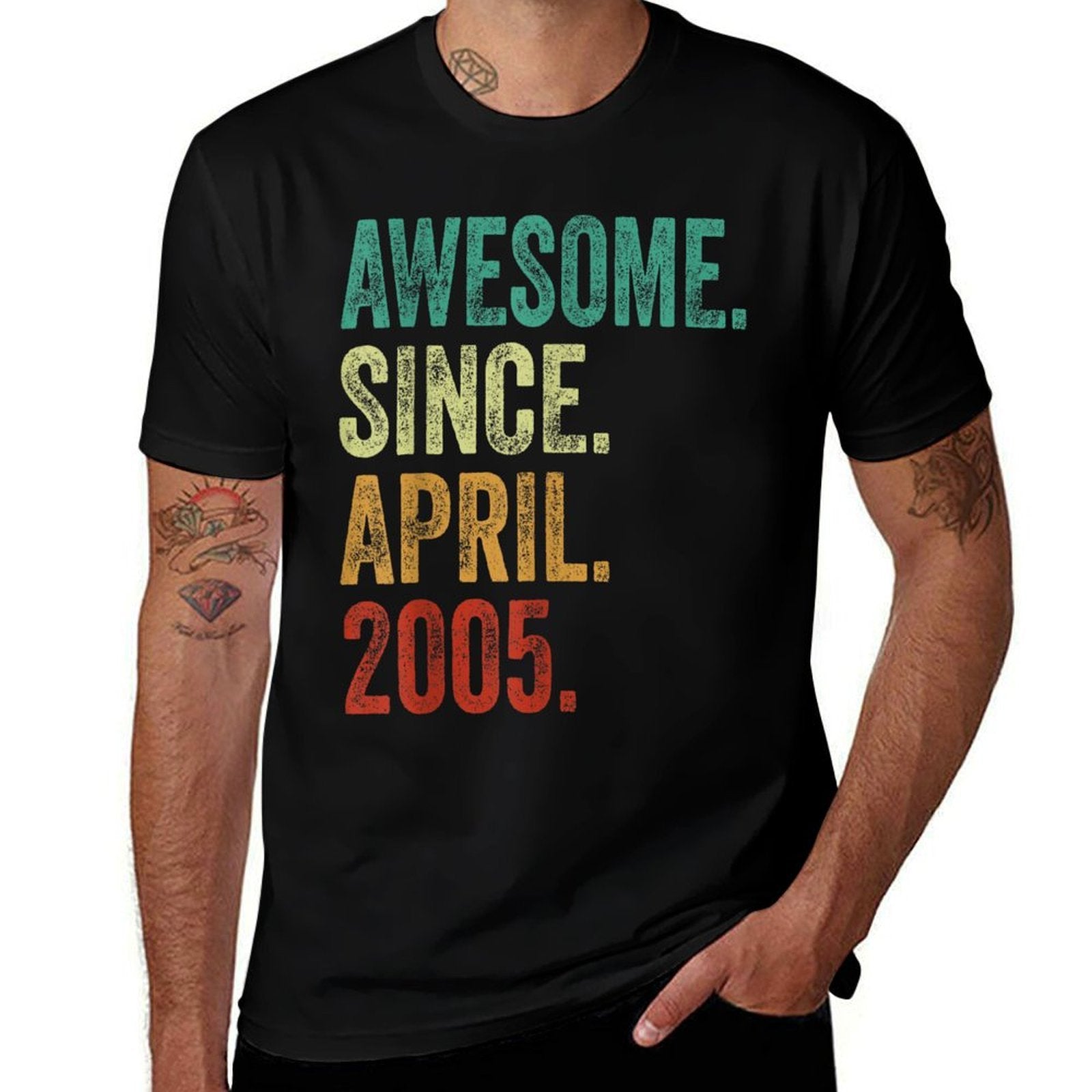20 Years Old Awesome Since April 2005 20th Birthday  Moisture-wicking T-Shirt