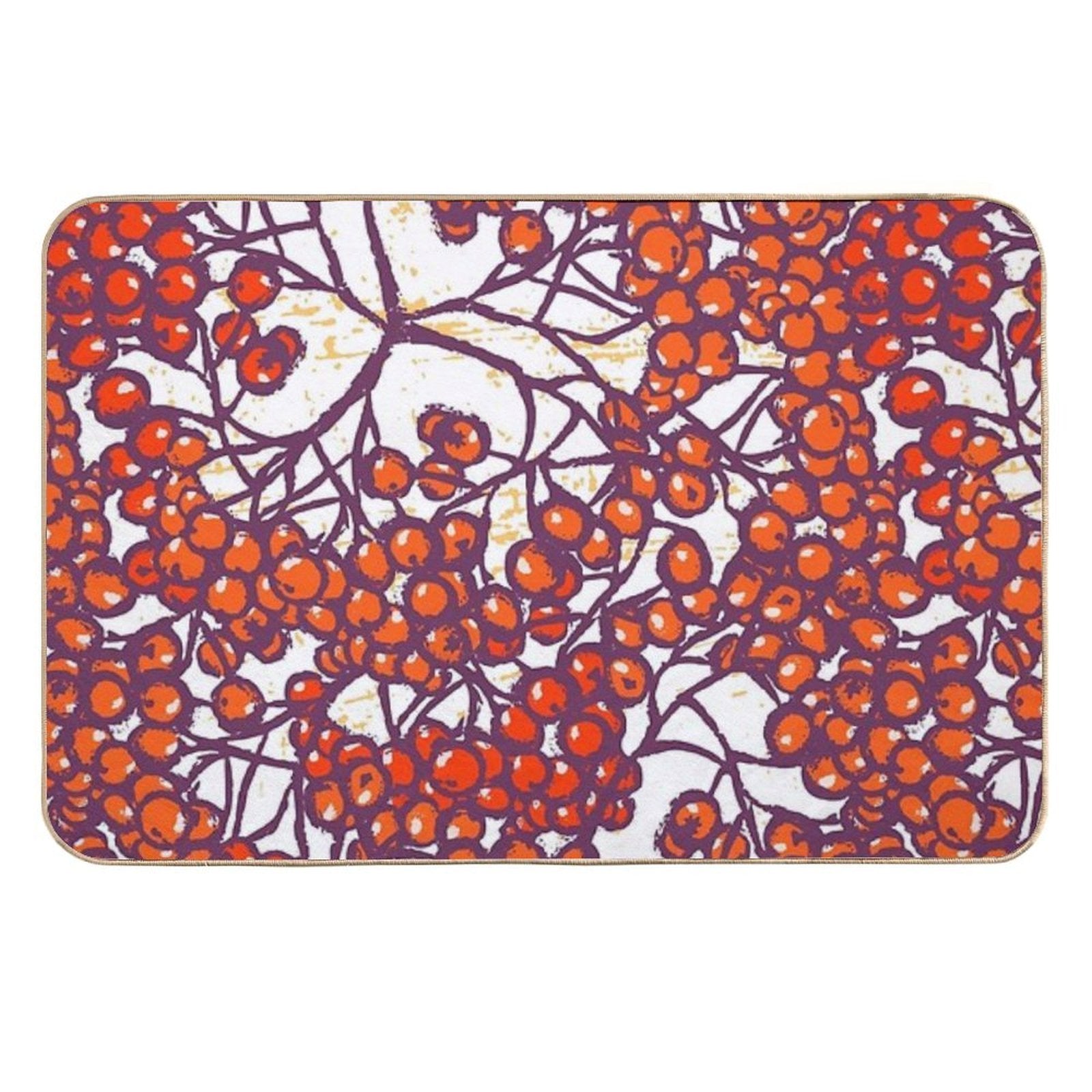 Rowanberries Fall  Non-Slip Bath Mat