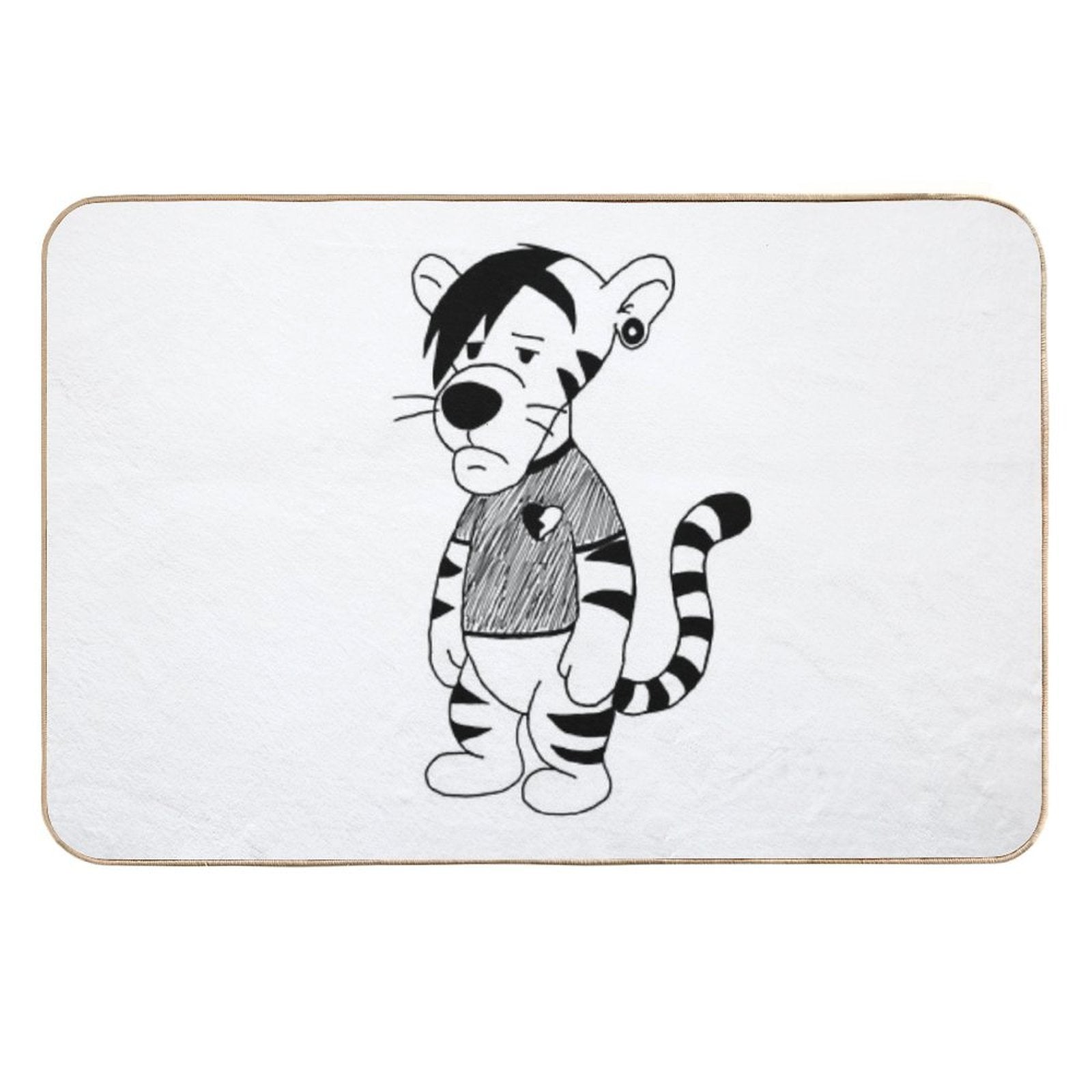 Emo Tiger  Repositionable Bath Mat