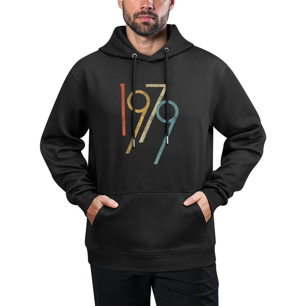 Vintage 1979 Birth Year Gen X 80s Millennial Birthday Number Shrink-Resistant Hoodie