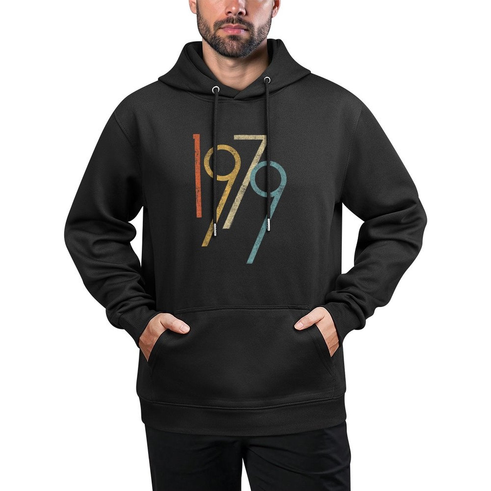 Vintage 1979 Birth Year Gen X 80s Millennial Birthday Number Shrink-Resistant Hoodie
