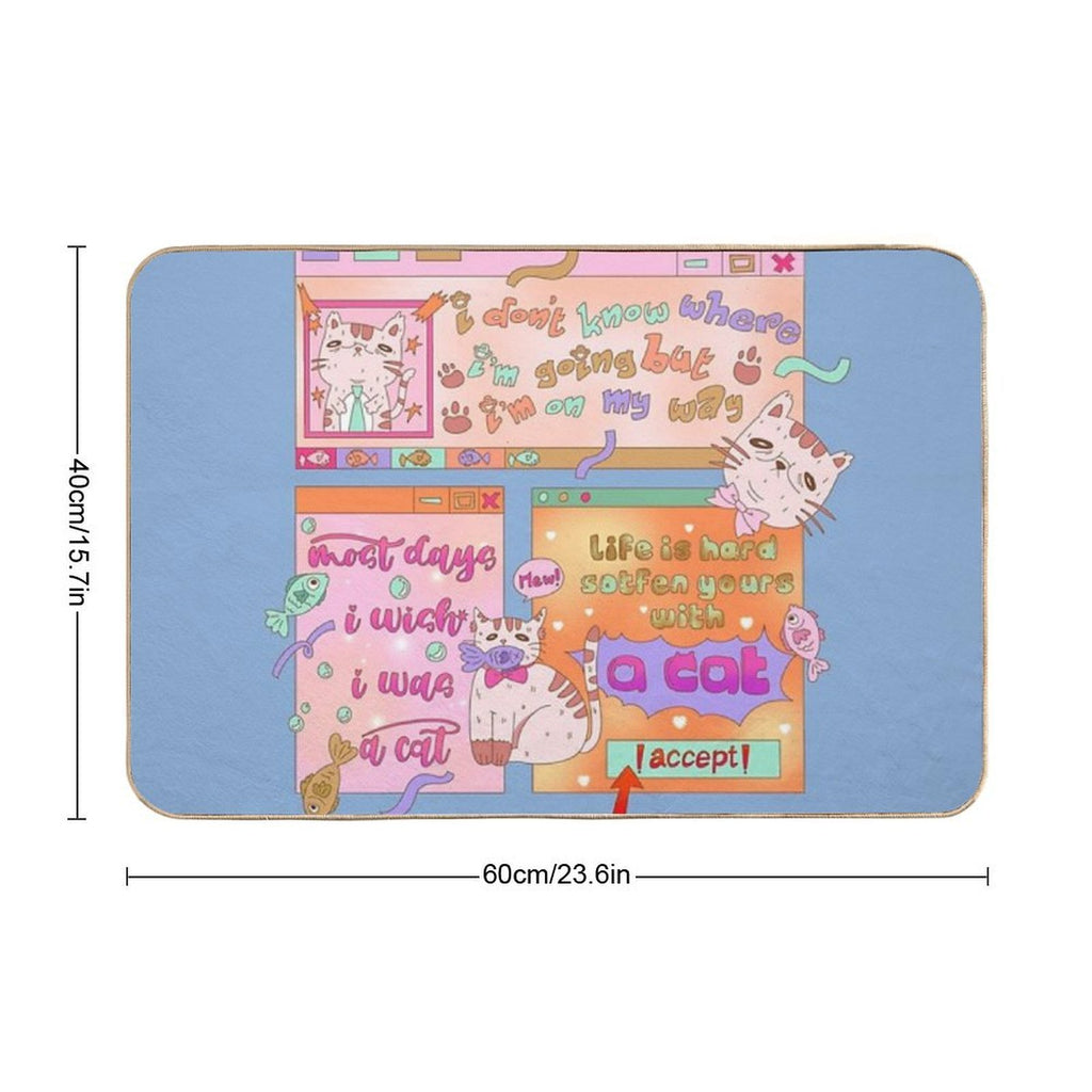 Cat Thoughts  Stain-Proof Bath Mat