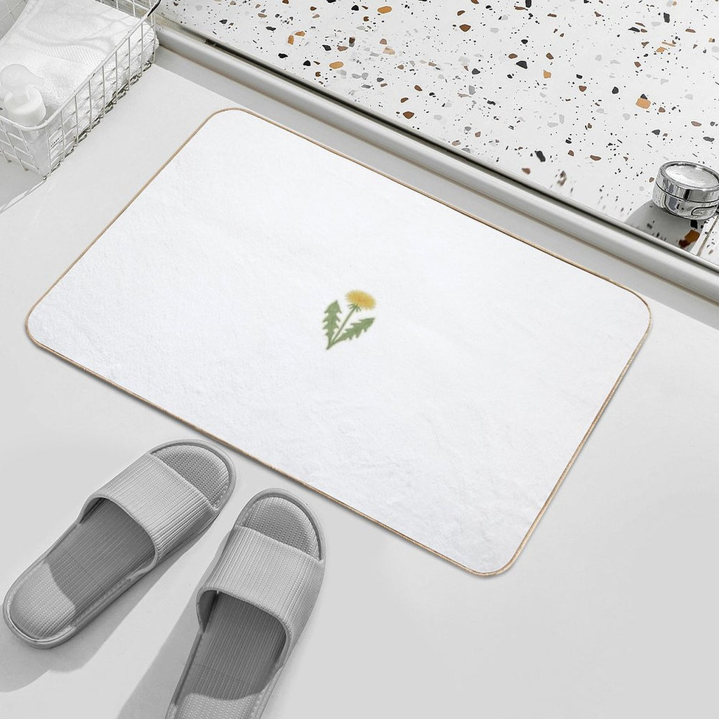 Dandelion Flower- Watercolor Style  Easy Maintenance Bath Mat