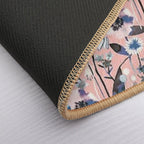Pink Pastel Flowers Pattern  Repositionable Bath Mat