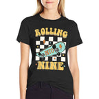 Rolling Into Nine Year Old Skateboard Skater 9th Birthday  Slim-fit Cut T-Shirt