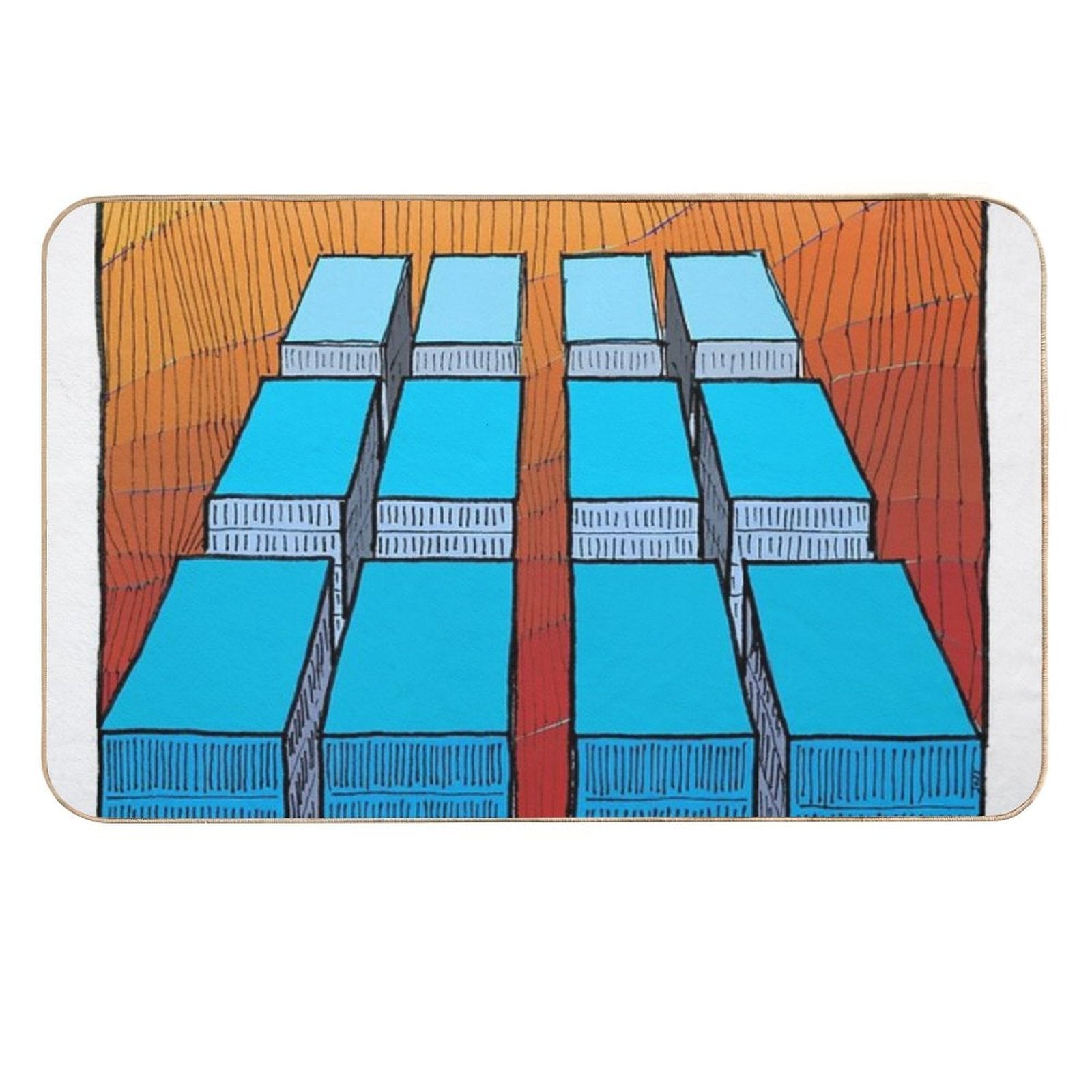 Urban Theme 12 Skyscrapers  Pet-Safe Bath Mat