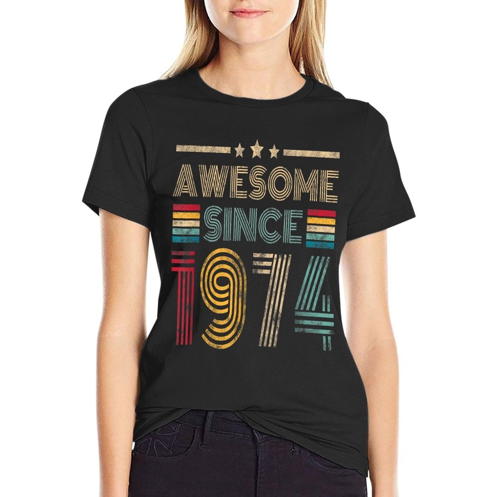 Awesome Since 1974 Vintage Gifts 50 Years Old 50th Birthday  Lightweight T-Shirt