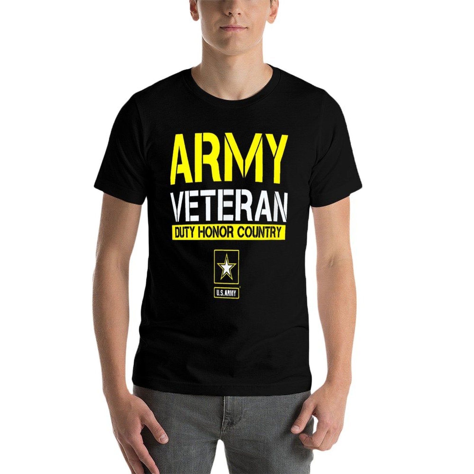US ARMY VETERAN DUTY HONOR COUNTRY  Eco-friendly Material T-Shirt