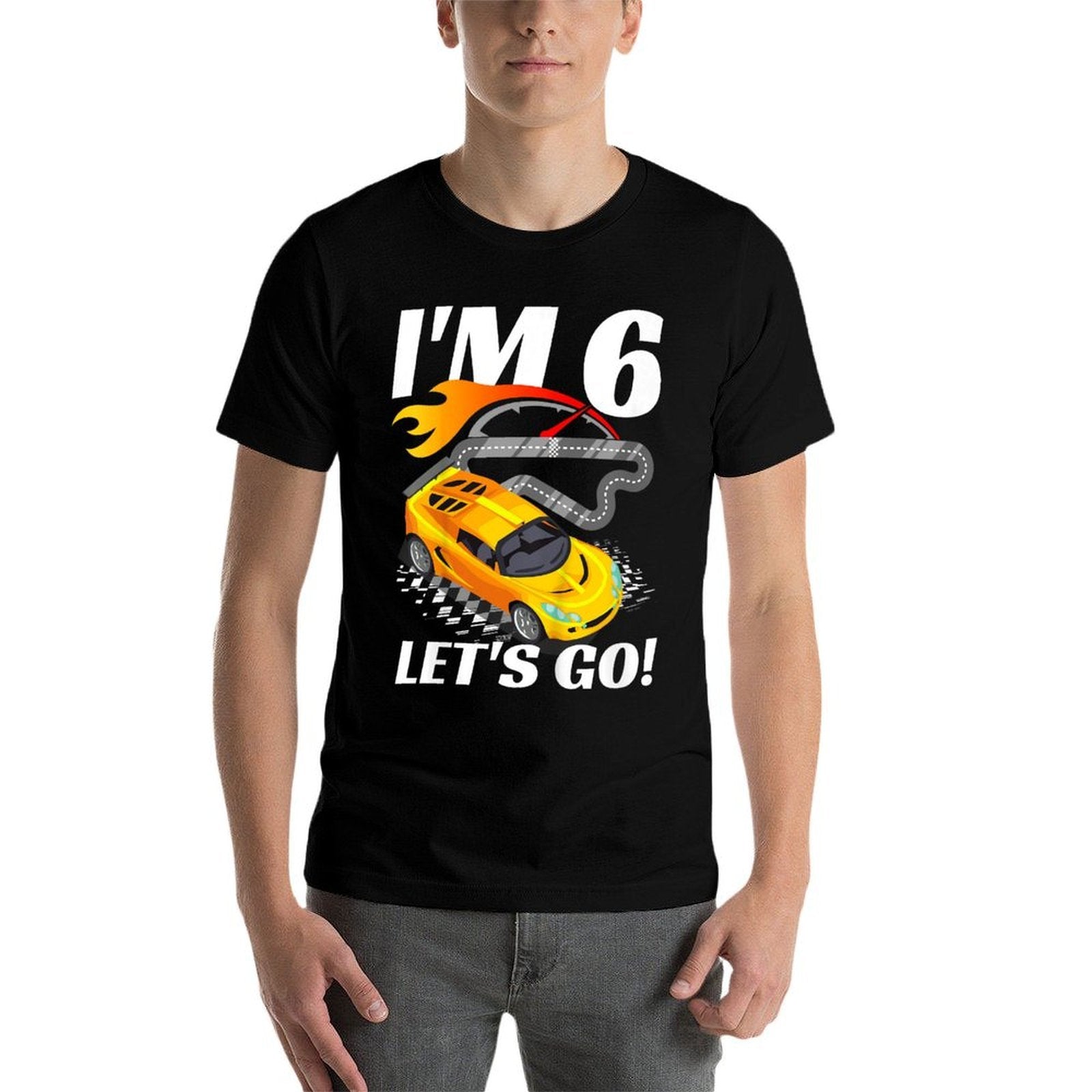 6 Year Old 6th Racing Racecar Birthday Party Boys Girls  Vintage-inspired T-Shirt
