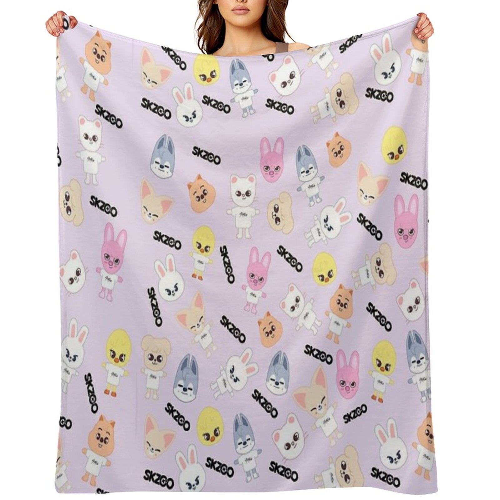 STRAY KIDS (SKZOO) All Members Pattern All-season Throw Blanket