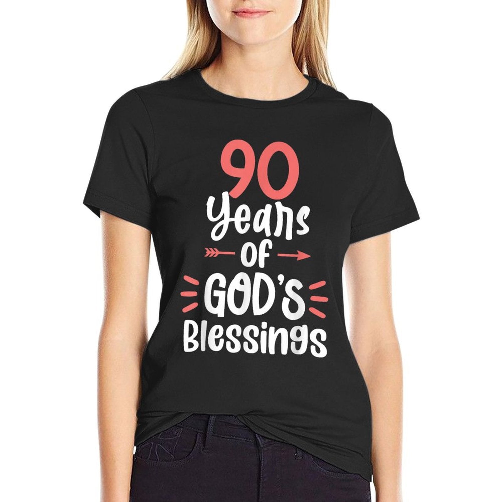 90 Years of God's Blessings 90 Year Old Happy 90th Birthday  Relaxed-fit T-Shirt