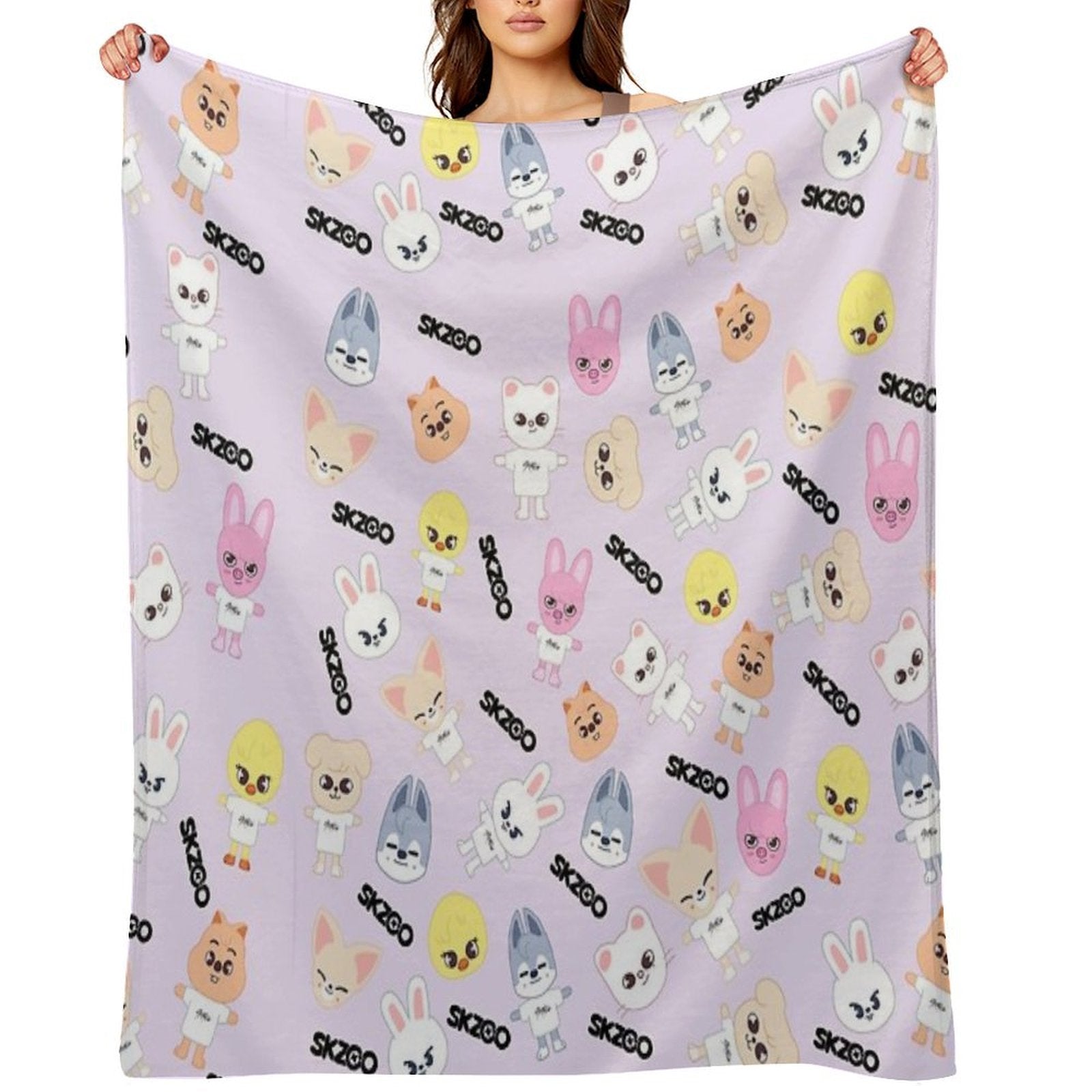 STRAY KIDS (SKZOO) All Members Pattern All-season Throw Blanket