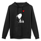 Peanuts Heart Sitting Snoopy Raglan Baseball All-Day Comfort Hoodie