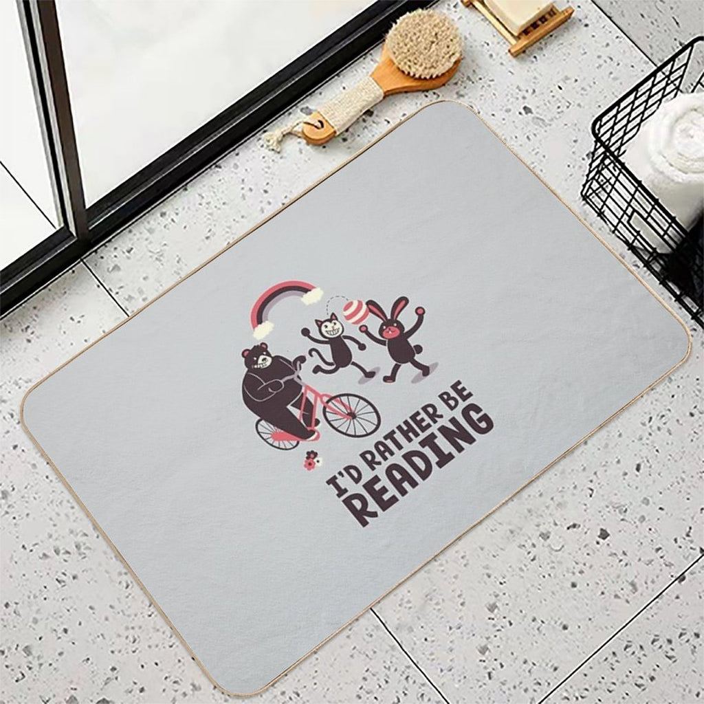 I'd Rather Be Reading Durable Bath Mat