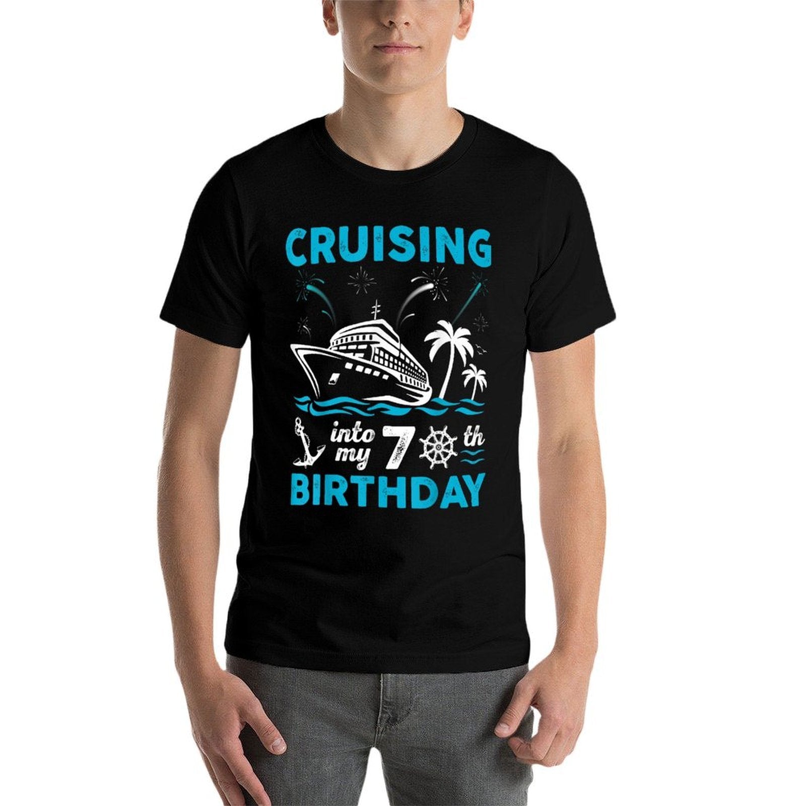 70 Year Old Birthday Cruising Into My 70th Birthday Cruise  Durable T-Shirt