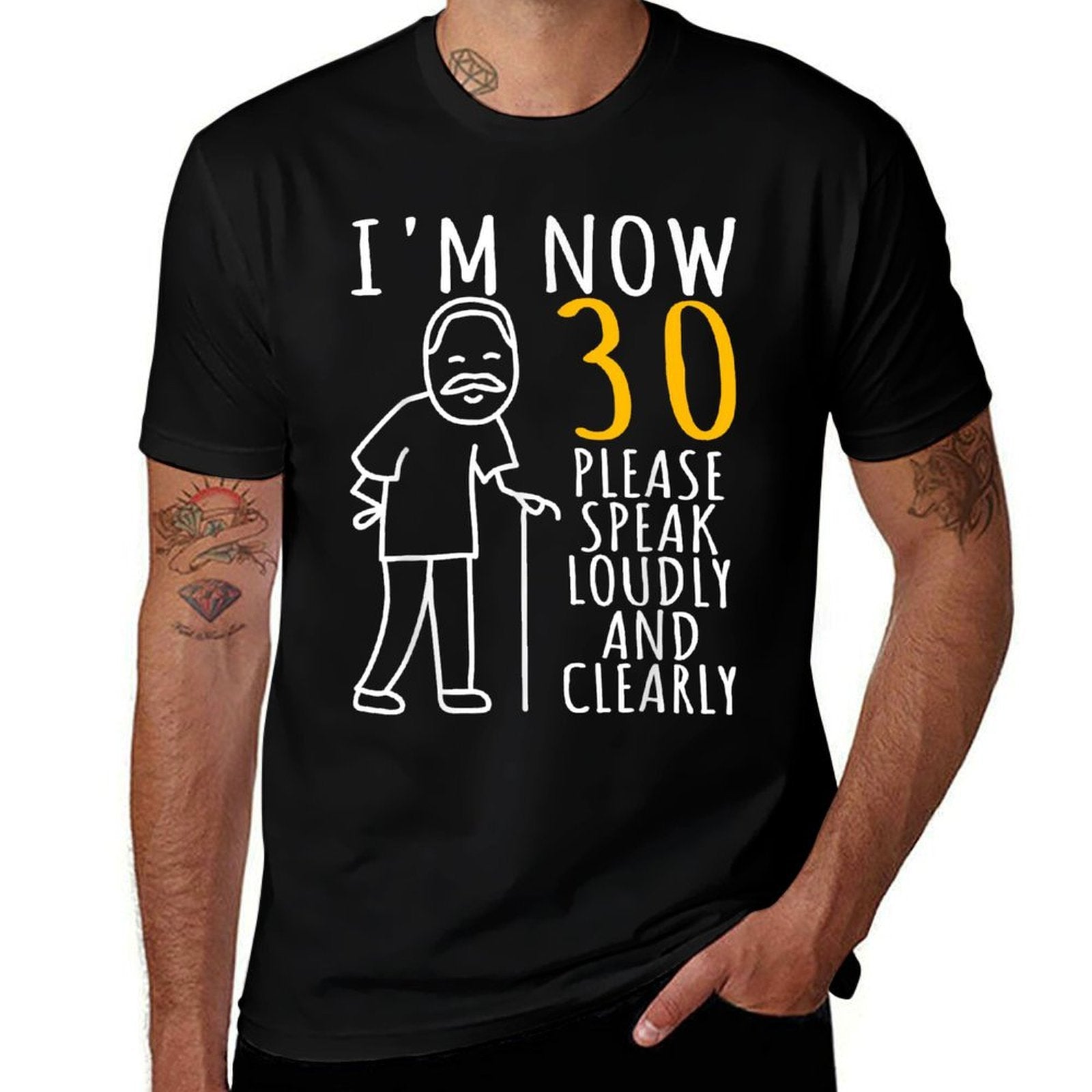 30th Birthday For Him  I&#39;m Now 30 Years Old  Cool BDay  Ribbed Collar T-Shirt