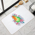 Flowery Lovebird Durable Bath Mat