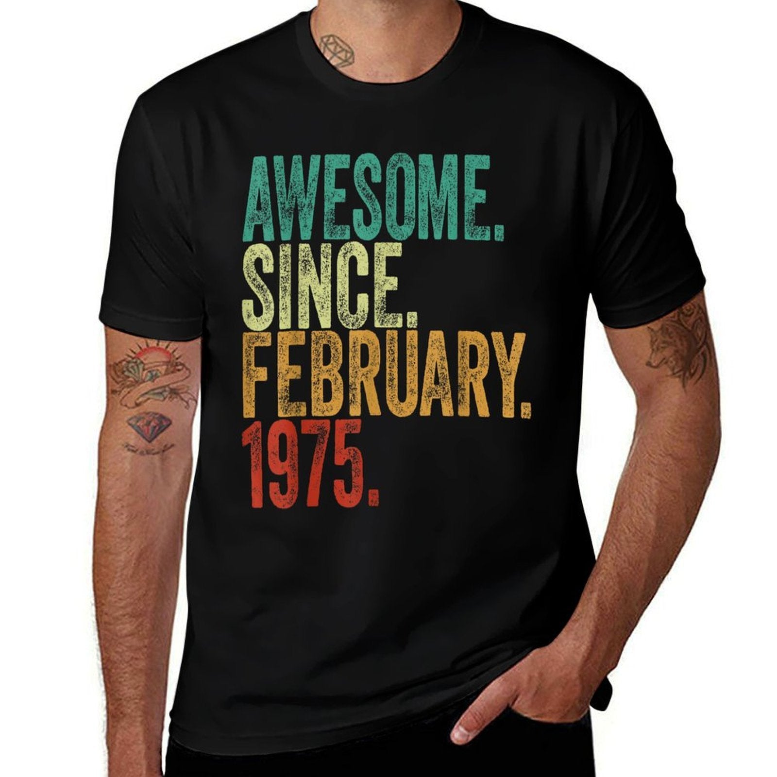 50 Years Old Awesome Since February 1975 50th Birthday Comfortable T-Shirt
