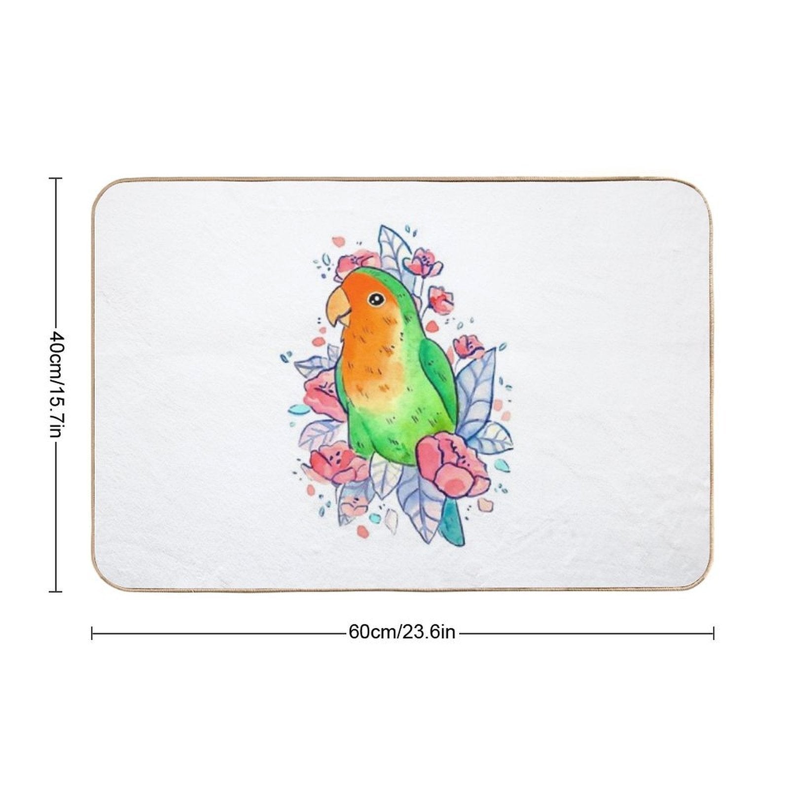 Flowery Lovebird Durable Bath Mat