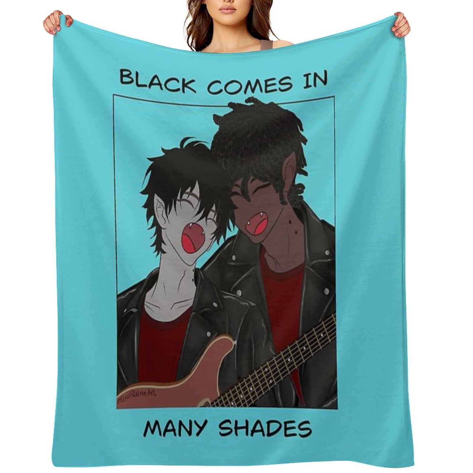 Black Comes In Many Shades Vampire Musician Wrinkle-free Throw Blanket