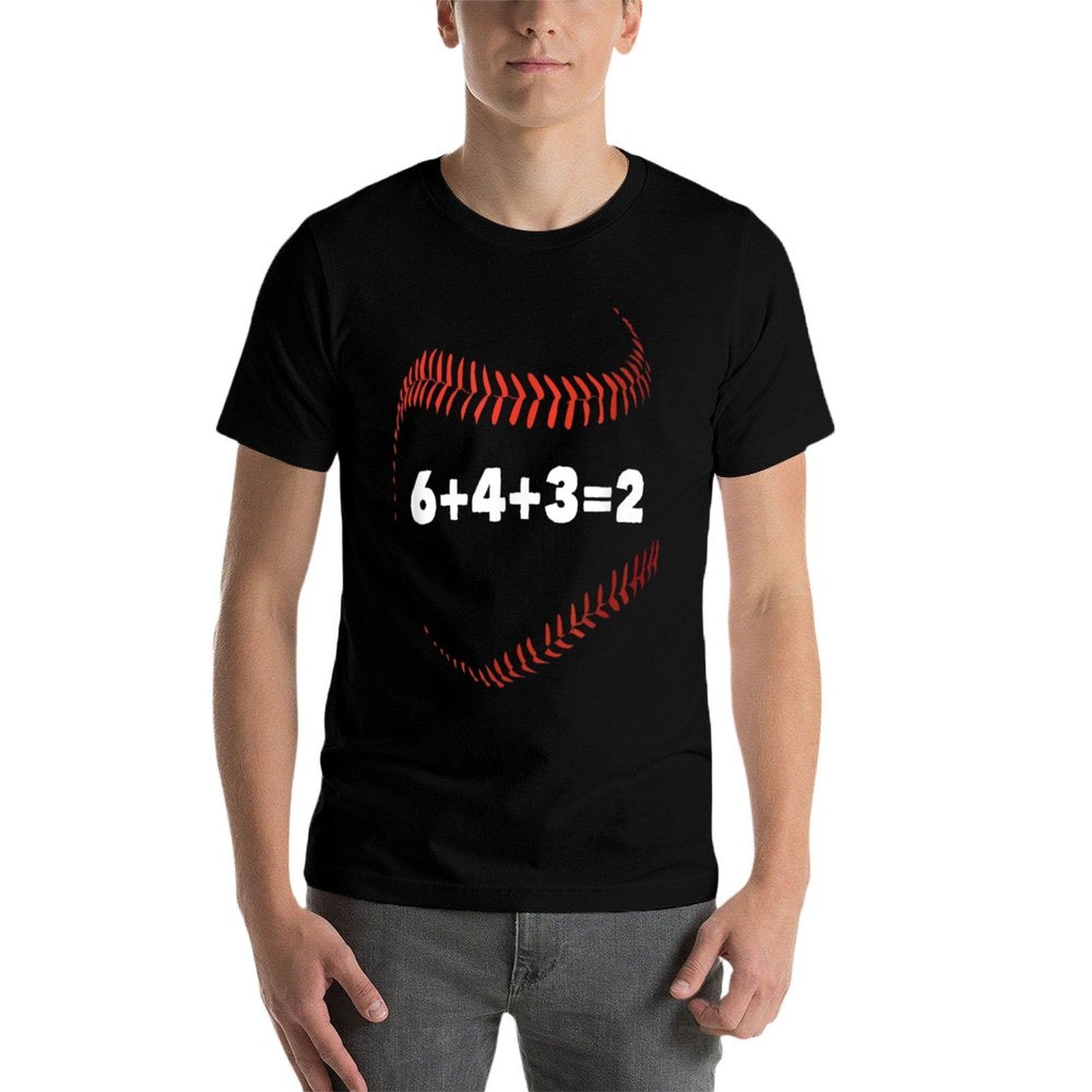 6+4+3=2 Double Play Baseball Player Gift Baseball Saying Comfortable T-Shirt