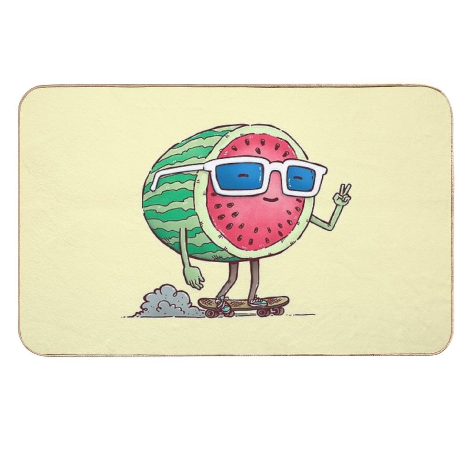 Watermelon Skater  Anti-Trip Bath Mat